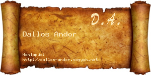 Dallos Andor névjegykártya