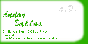 andor dallos business card